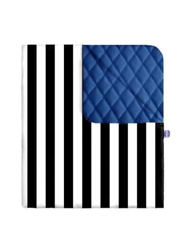 Pasy czarne - Kocyk Velvet - dowolny rozmiar