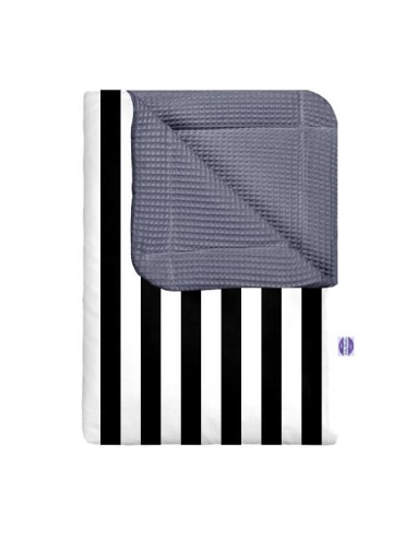 Pasy czarne - Kocyk Wafel - dowolny rozmiar