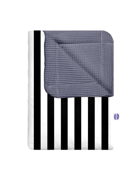 Pasy czarne - Kocyk Wafel - dowolny rozmiar