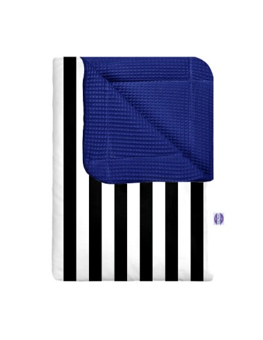 Pasy czarne - Kocyk Wafel - dowolny rozmiar