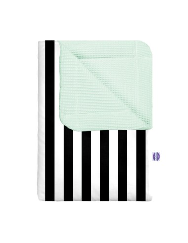 Pasy czarne - Kocyk Wafel - dowolny rozmiar