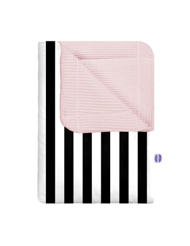 Pasy czarne - Kocyk Wafel - dowolny rozmiar