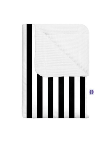 Pasy czarne - Kocyk Wafel - dowolny rozmiar