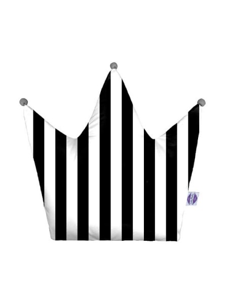 Pasy czarne - Poduszka Dekoracyjna Velvet + Bawełna Korona 48x42 cm