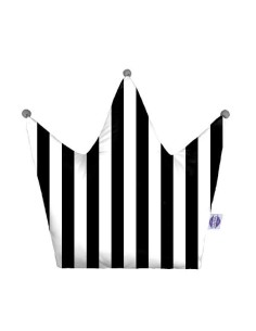 Pasy czarne - Poduszka Dekoracyjna Bawełniana Korona 48x42 cm