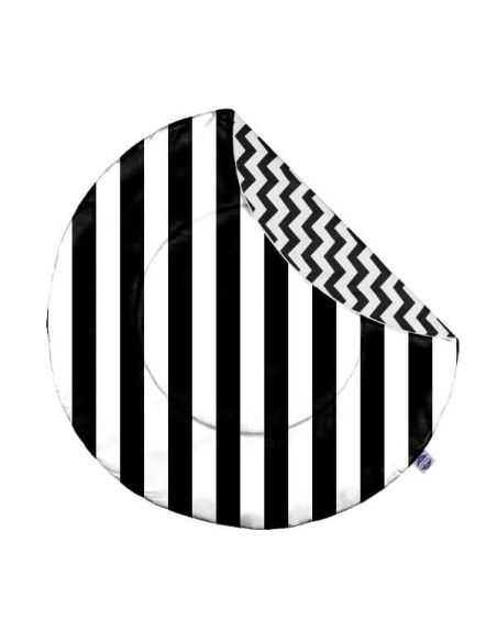 Pasy czarne - Mata do zabawy i raczkowania - Okrągła - dowolny rozmiar