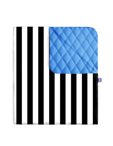 Pasy czarne - Narzuta velvet + bawełna - dowolny rozmiar