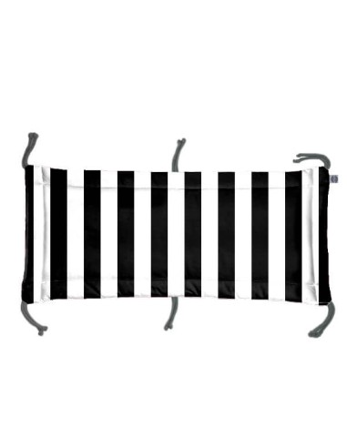 Pasy czarne - Moduł 70x30 cm Ochraniacza na Szczebelki do Łóżeczka 70x140 cm - dwustronnie bawełniany