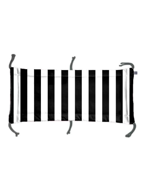 Pasy czarne - Moduł 70x30 cm Ochraniacza na Szczebelki do Łóżeczka 70x140 cm - dwustronnie bawełniany