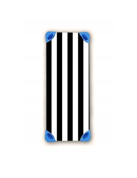 Pasy czarne - Prześcieradło z gumkami na leżaczek przedszkolny