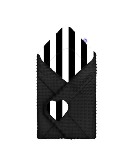 Pasy czarne - Rożek Niemowlęcy Minky