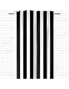 Pasy czarne - Zasłona bawełniana dekoracyjna