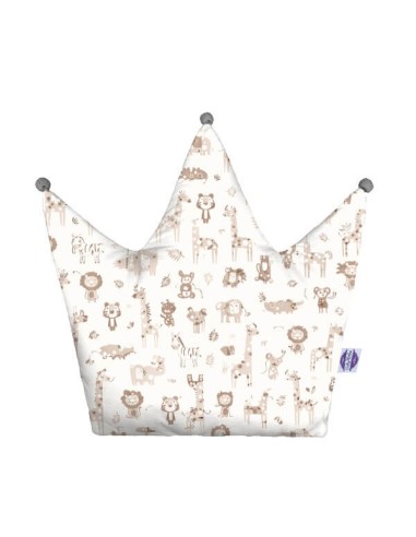 Safari - Poduszka Dekoracyjna Bawełna + Minky Korona 48x42 cm