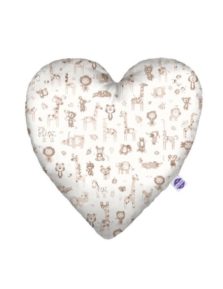 Safari - Poduszka Dekoracyjna Velvet + Bawełna Serce 48x48 cm