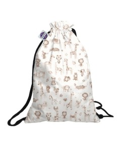 Safari - Worek/ Plecak Bawełniany na Buty, ubranka, zabawki itp. - Rozmiar 30x40 cm