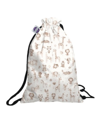 Safari - Worek/ Plecak Bawełniany na Buty, ubranka, zabawki itp. - Rozmiar 30x40 cm