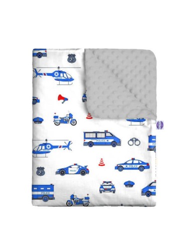 Policja - Zestaw - Kocyk Minky + Poduszka Minky - dowolny rozmiar