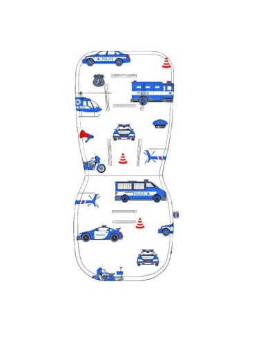 Policja - Wkładka do wózka bawełna + minky