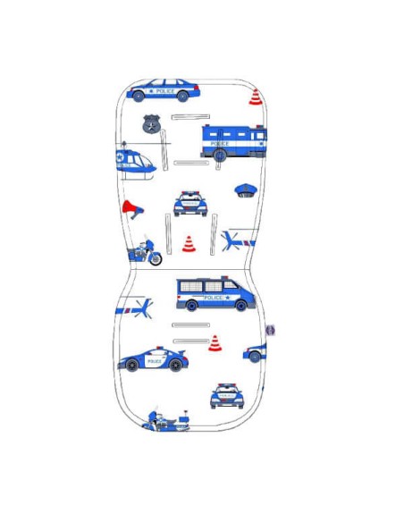 Policja - Wkładka do wózka bawełna + minky