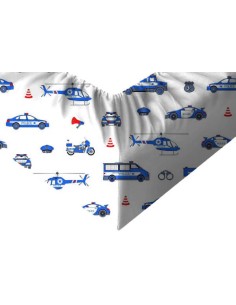 Policja - Prześcieradło Bawełniane z Gumką - Dowolny Rozmiar