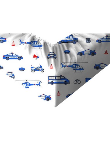 Policja - Prześcieradło Bawełniane z Gumką - Dowolny Rozmiar