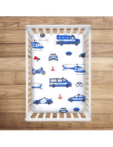Policja - Prześcieradło Bawełniane z Gumką - Dowolny Rozmiar