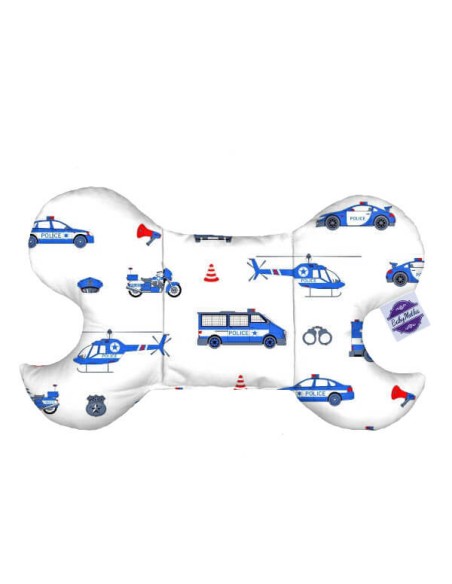 Policja - Poduszka Motylek Antywstrząsowy dla Niemowlaka - Bawełna + Minky