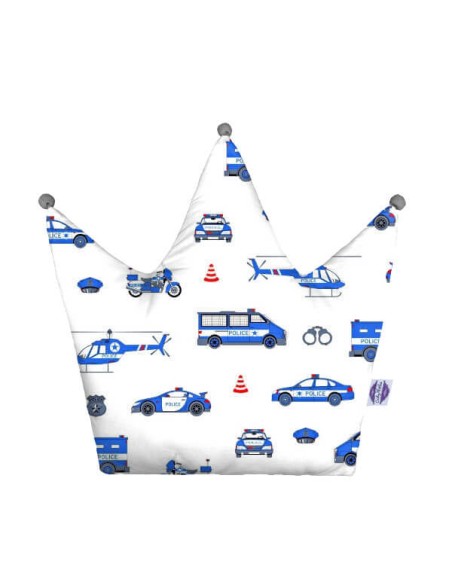 Policja - Poduszka Dekoracyjna Korona Wafel + Bawełna 48x42 cm