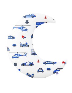 Policja - Poduszka Dekoracyjna Bawełna + Velvet Księżyc 45x45 cm