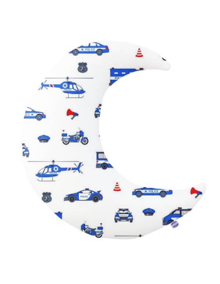 Policja - Poduszka Dekoracyjna Bawełna + Velvet Księżyc 45x45 cm