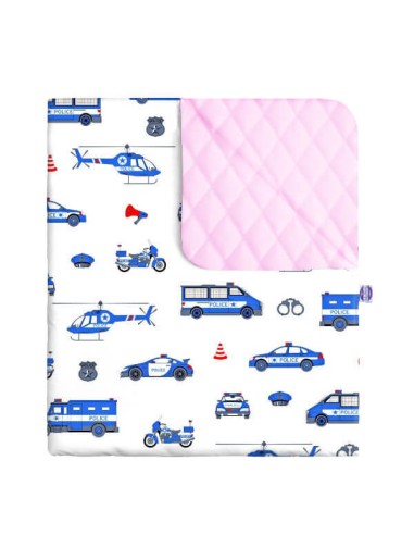 Policja - Narzuta velvet + bawełna - dowolny rozmiar