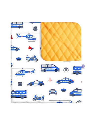 Policja - Narzuta velvet + bawełna - dowolny rozmiar