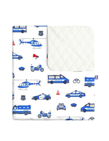 Policja - Narzuta velvet + bawełna - dowolny rozmiar