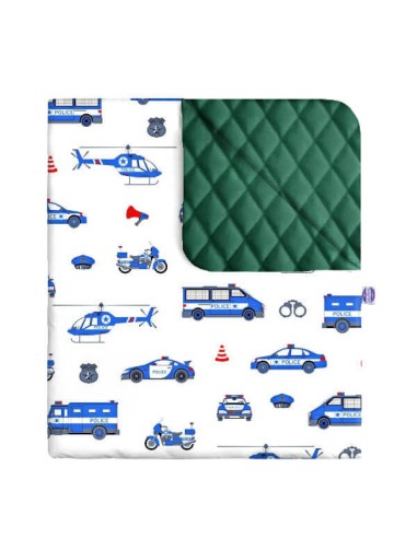 Policja - Narzuta velvet + bawełna - dowolny rozmiar