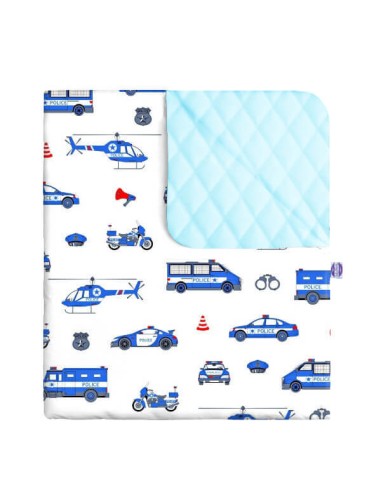 Policja - Narzuta velvet + bawełna - dowolny rozmiar