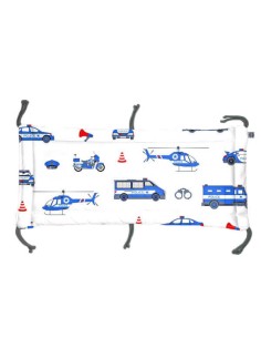 Policja - Moduł 70x30 cm Ochraniacza na Szczebelki do Łóżeczka 70x140 cm - dwustronnie bawełniany