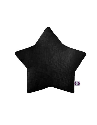 Black - Poduszka gwiazdeczka z muślinu 27x27 cm
