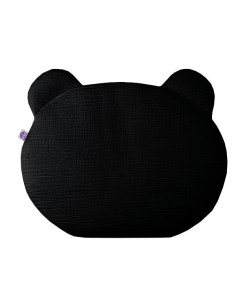 Black - Poduszka MIŚ z muślinu 40 x 30 cm