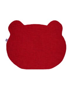 Chilli Red - Poduszka MIŚ z muślinu 40 x 30 cm