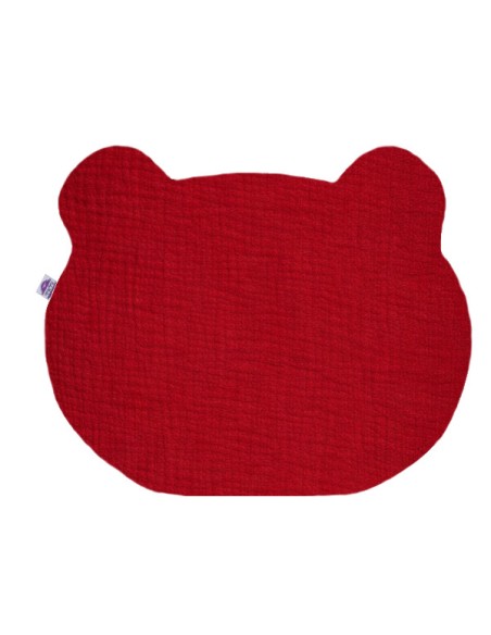 Chilli Red - Poduszka MIŚ z muślinu 40 x 30 cm