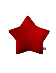 Chilli Red - Poduszka gwiazdeczka z muślinu 27x27 cm