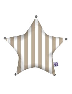 Pasy beżowe - Poduszka Dekoracyjna Bawełna + Minky Gwiazda 45x45 cm