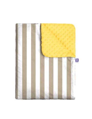 Pasy beżowe - Zestaw - Kocyk Minky + Poduszka Minky - dowolny rozmiar