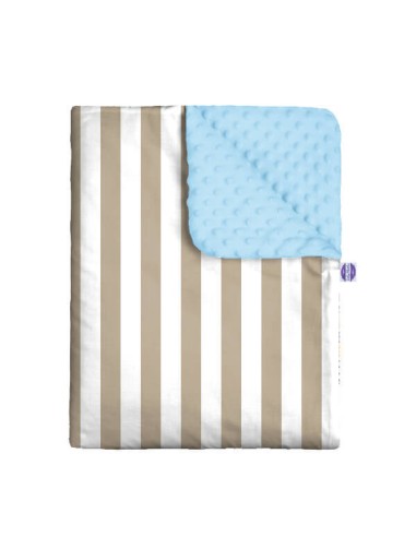 Pasy beżowe - Zestaw - Kocyk Minky + Poduszka Minky - dowolny rozmiar