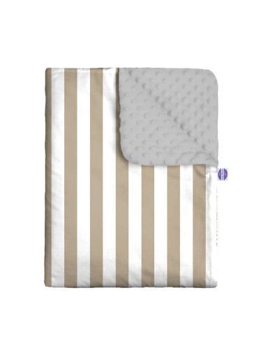 Pasy beżowe - Zestaw - Kocyk Minky + Poduszka Minky - dowolny rozmiar