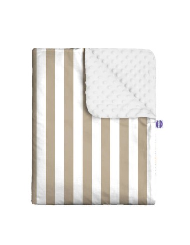 Pasy beżowe - Zestaw - Kocyk Minky + Poduszka Minky - dowolny rozmiar