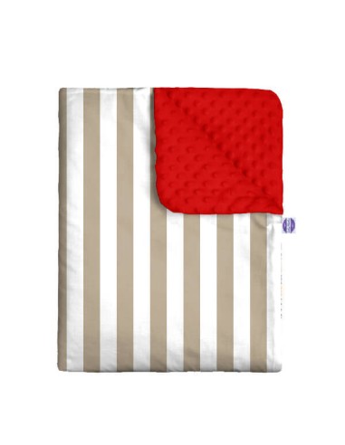 Pasy beżowe - Zestaw - Kocyk Minky + Poduszka Minky - dowolny rozmiar