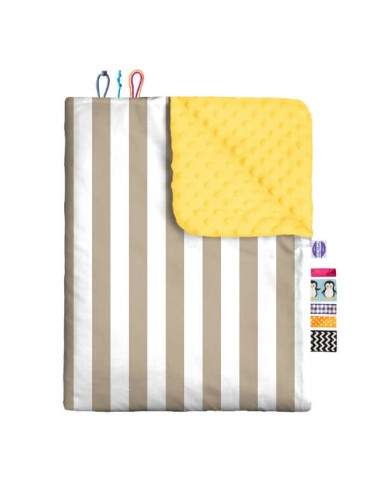 Pasy beżowe - Kocyk Minky - dowolny rozmiar