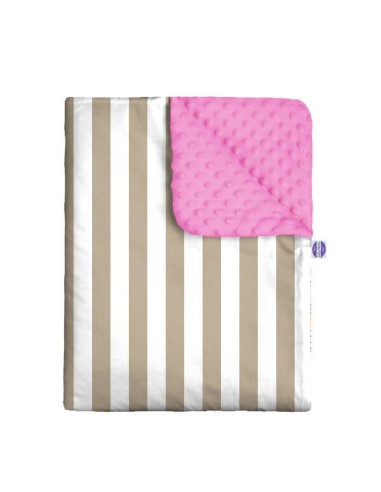 Pasy beżowe - Kocyk Minky - dowolny rozmiar