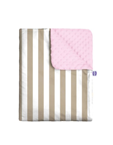 Pasy beżowe - Kocyk Minky - dowolny rozmiar